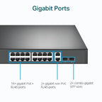 TP-LINK TL-SG1218MP 16 PORT GIGABIT+ 2X1GB RJ45/2XSFP COMBO 250 METRE POE MESAFE 250W RACKMOUNT SWIT