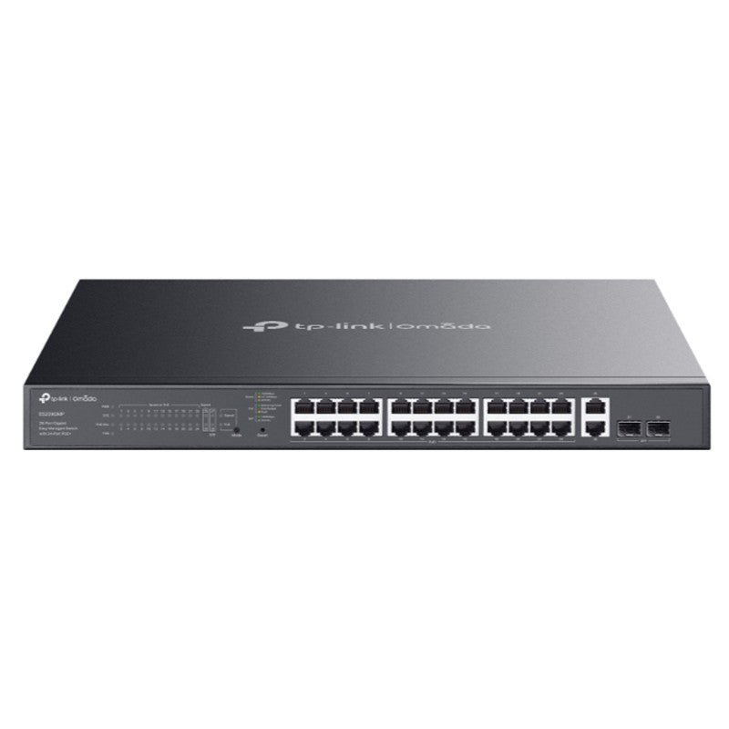 TP-LINK OMADA ES228GMP 24 PORT GIGABIT+ 2XGB SFP+2XGB RJ45 UPLINK CLOUD L2 YÖNETİLEBİLİR 384W POE RA