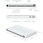 UBNT UBIQUITI UISP-S-PRO 16 PORT 27V PASİF POE+8 PORT GB RJ45+4X10GB SFP+ UPLINK 220W POE L2 YÖNETİL