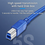 SENSEI SP-U3RBL030 3 METRE USB 3.0 AM-BM DATA KABLOSU