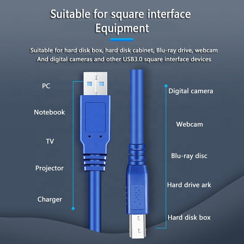 SENSEI SP-U3RBL030 3 METRE USB 3.0 AM-BM DATA KABLOSU
