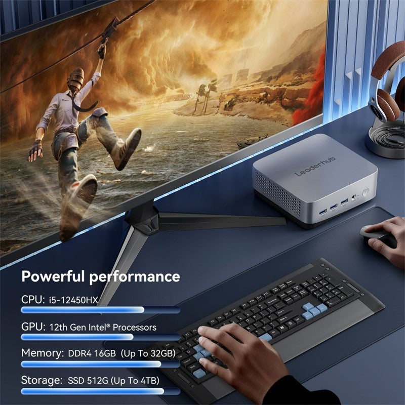 LEADERHUB LP5C I5-12450H 16GB 512SSD WIN11 PRO MINI PC GÜMÜŞ