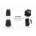 MACK MCC-007 17.3" OFFICE USB GİRİŞLİ NOTEBOOK SIRT ÇANTASI SİYAH