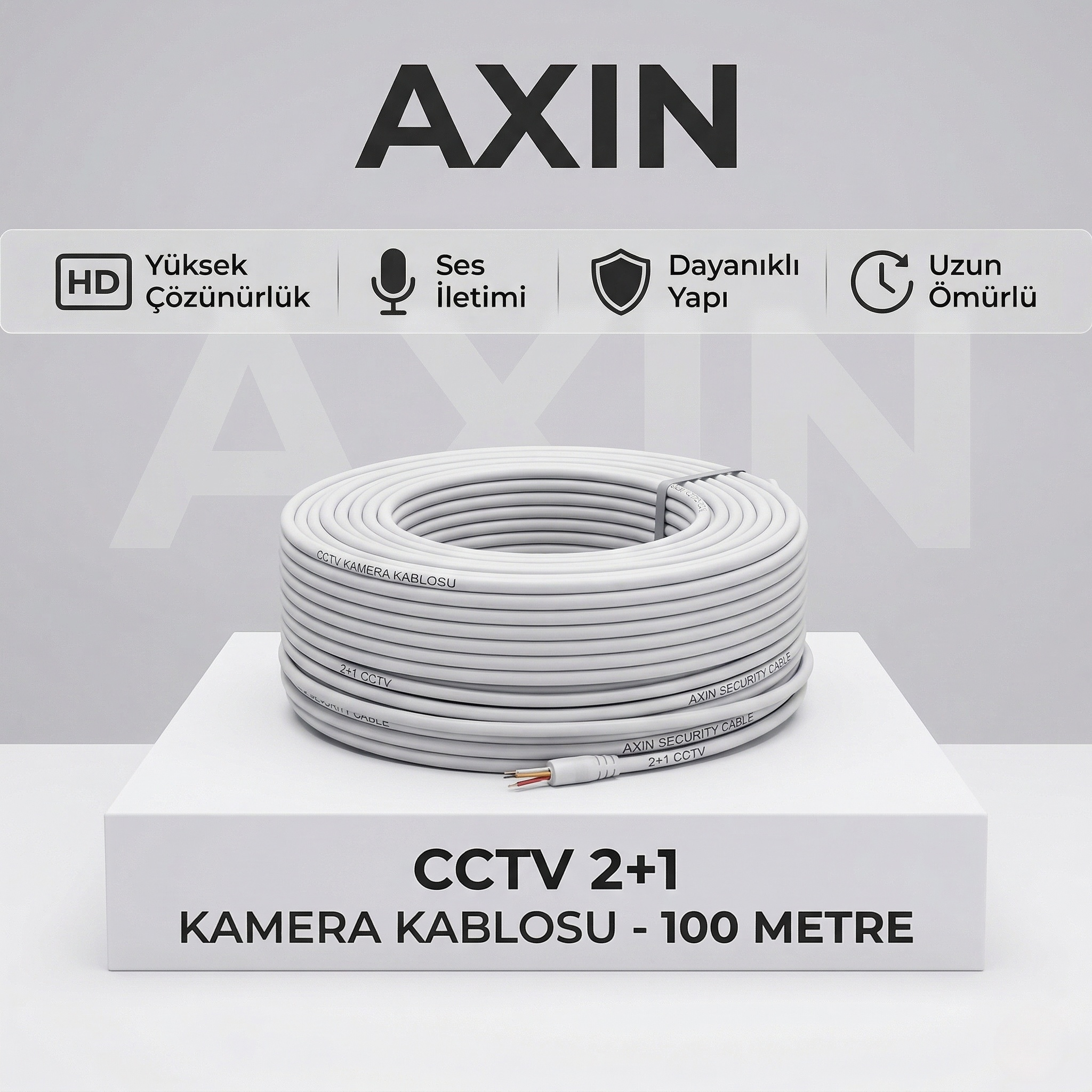CCTV 2+1 Kablo 100 Metre - Güvenlik Kamera Sistemi Kurulum Kablosu